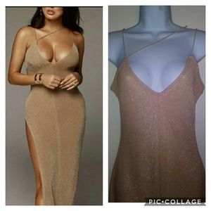 New gorgeous khaki gold shimmering dress